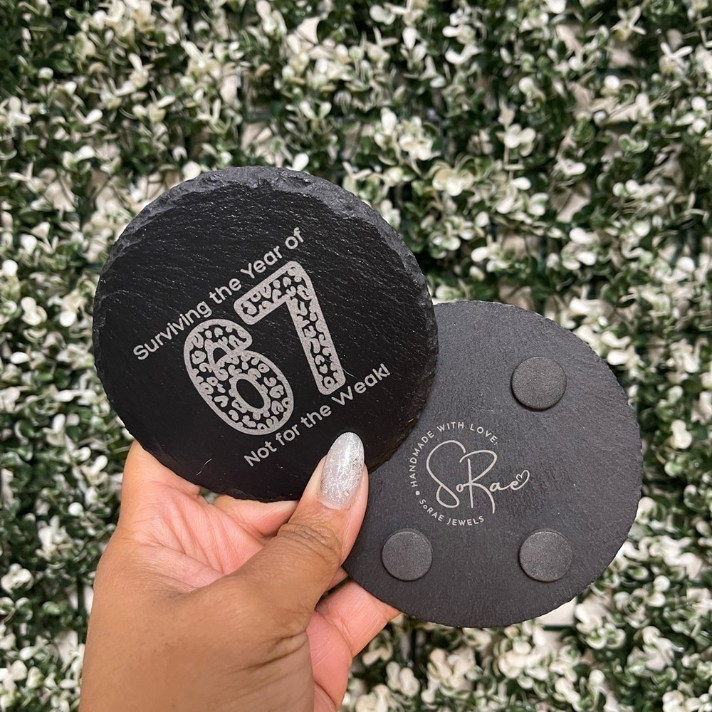 Black Slate Coasters Custom (2)